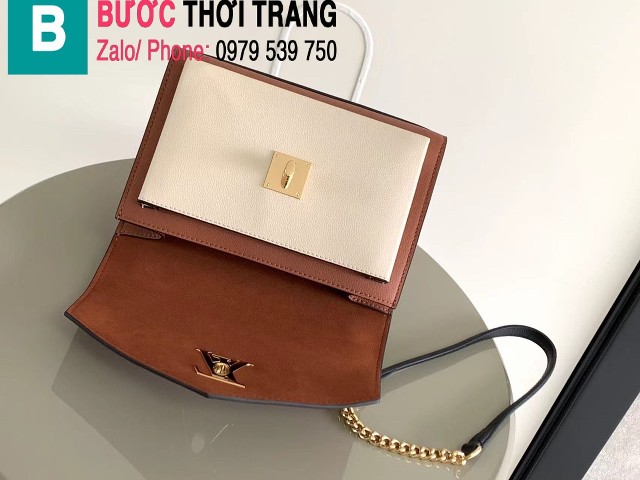 Túi xách Louis Vuitton Mylockme Chain Bag siêu cấp da bê màu nâu bò size 22.5cm