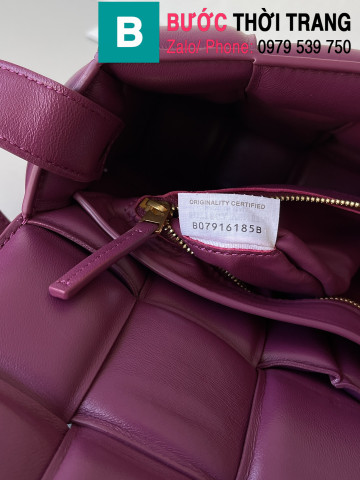 Túi xách Bottega Veneta Cassette bag cao cấp da bê màu tím size 26cm