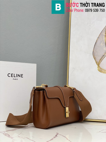 Túi xách Celine Teen soft16 siêu cấp da bê màu nâu size 23cm