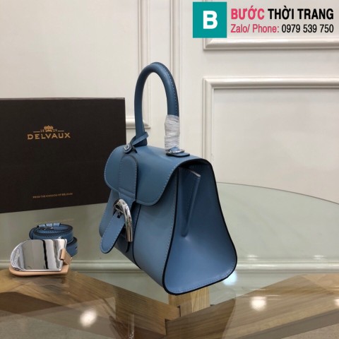 Túi xách Delvaux - Brillant cao cấp da bê size 20cm màu xanh