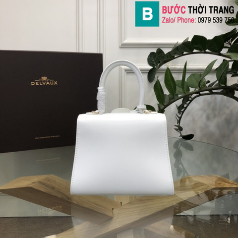 Túi xách Delvaux - Brillant cao cấp da bê size 20cm màu trắng