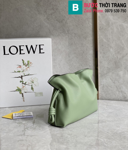 Túi xách Loewe  Flamenco siêu cấp da bê màu xanh ngọc size 22.5cm 