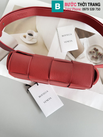 Túi xách Bottega Veneta Cassette mini siêu cấp da bê màu đỏ size 17.5cm