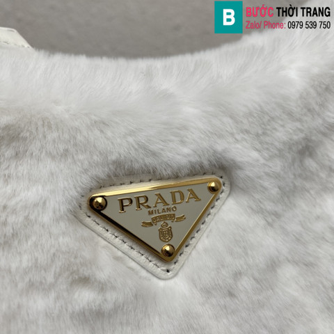 Túi xách Prada siêu cấp lông cừu màu trắng 22cm 