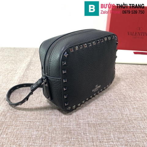 Túi xách Valentino siêu cấp da bê màu đen size 20cm
