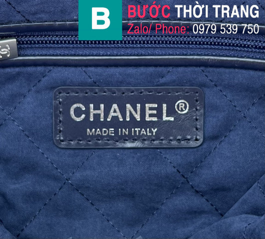 Túi xách Chanel small siêu cấp da bê màu xanh tím than size 25cm