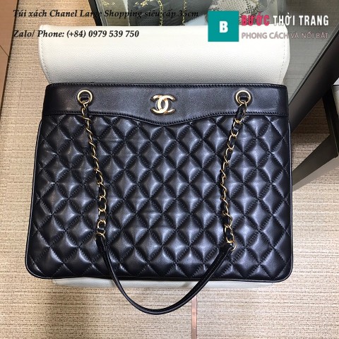 Túi xách Chanel Large Shopping siêu cấp màu đen size 35cm - A57030