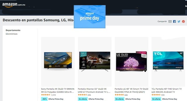 Ofertas Pantallas Samsung, LG, Hisense y más en Amazon Prime Day  2022