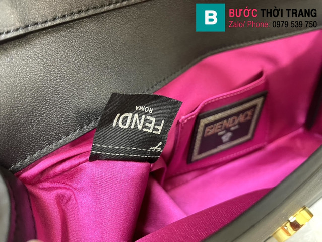 Túi xách Fendi x Versace Baguette siêu cấp da bê màu đen size 28cm