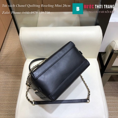 Túi xách Chanel Quilting Bowling Mini siêu cấp da bê 20cm - AS0351