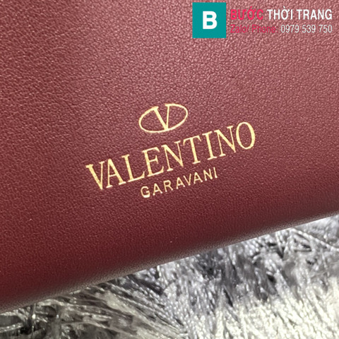 Túi xách Valentino siêu cấp da bê màu đỏ thẫm size 16.5cm