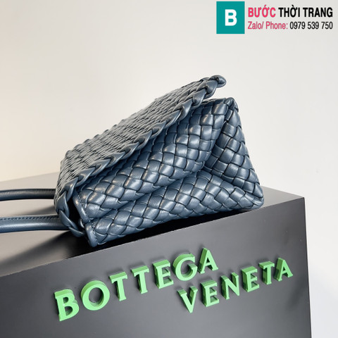Túi xách Bottega Veneta matthieu blazy cao cấp da bê màu xanh xám size 26cm
