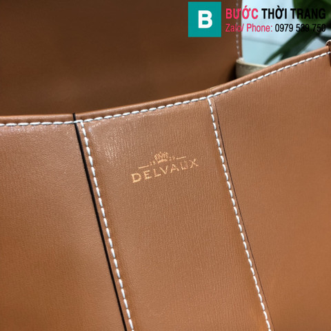 Túi xách Delvaux - Brillant cao cấp da bê size 20cm màu nâu bò