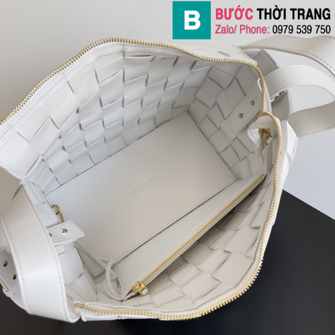 Túi xách Bottega Veneta siêu cấp da bê màu trắng size 28cm