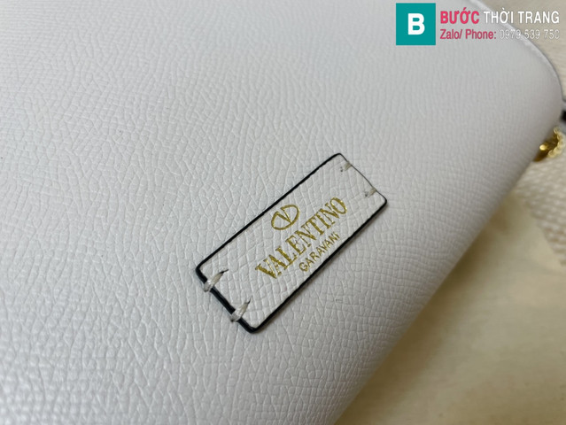 Túi xách Valentino Garavani Vsling siêu cấp da bê màu trắng size 25cm