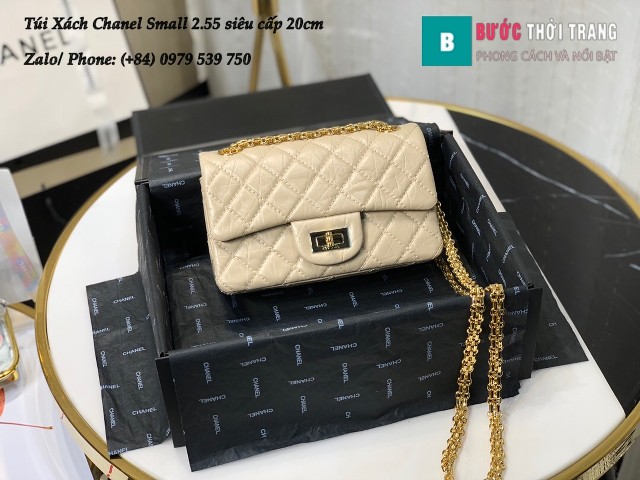Túi xách Chanel Small 2.55 đeo chéo màu da 20cm - AS0874