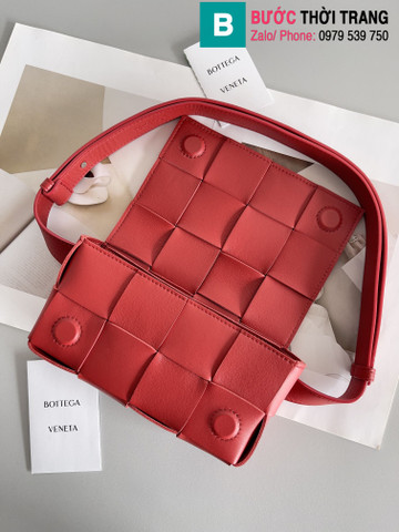 Túi xách Bottega Veneta Cassette mini siêu cấp da bê màu đỏ size 17.5cm