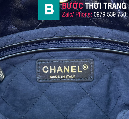 Túi xách Chanel small siêu cấp da bê màu xanh size 25cm 