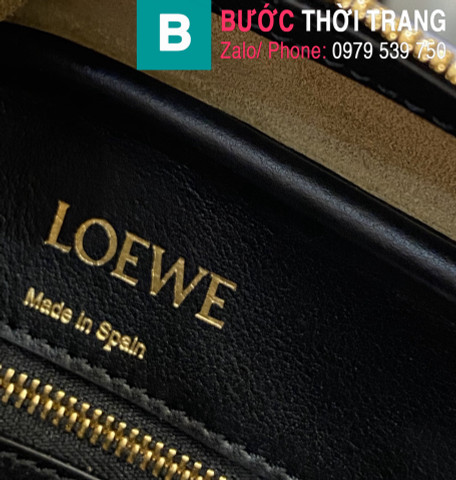 Túi xách Loewe Amazono siêu cấp da bê màu đen size 21cm