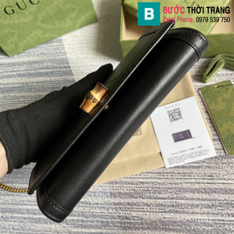 Túi Gucci Diana chain wallet siêu cấp da bê màu đen size 19cm