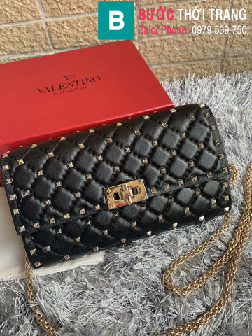 Túi xách Valentino siêu cấp da bê màu đen size 23cm 