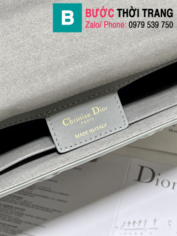 Túi xách Dior Caro siêu cấp da bê màu xanh xám size 28cm