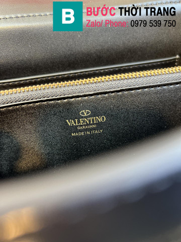 Túi xách Valentino Garavani Stud Sign siêu cấp da bê màu đen size 28cm 