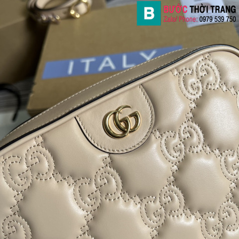 Túi xách Gucci Matelasse Leather Shoulder bag siêu cấp da bê màu hồng size 21.5cm