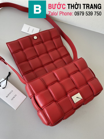 Túi xách Bottega Veneta Cassette bag cao cấp da bê màu đỏ size 26cm