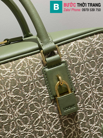 Túi xách Loewe Amazono siêu cấp da bê màu xanh rêu size 28cm 