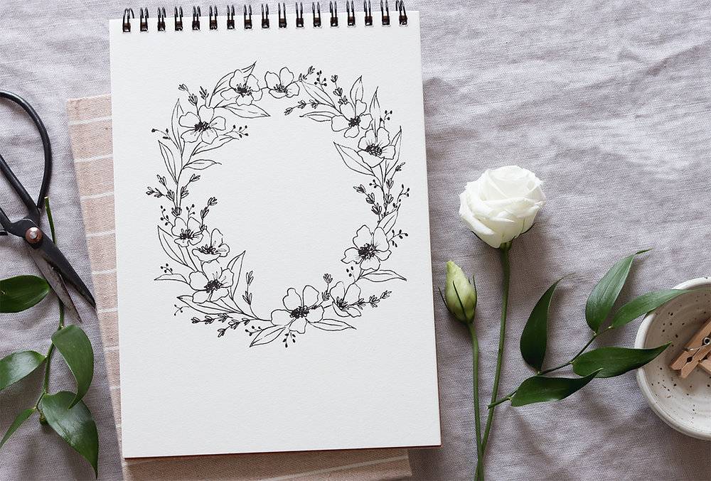 How To Draw A Simple Wreath
