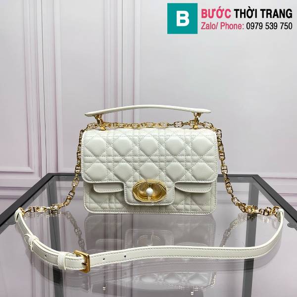 Túi xách Dior Jolie siêu cấp da bò màu trắng size 22cm 