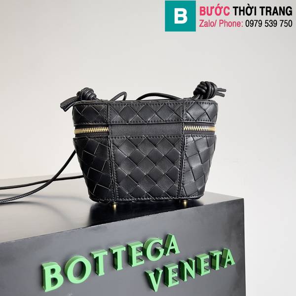 Túi xách Bottega Veneta siêu cấp da bò màu đen size 18cm