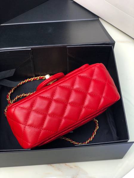 Túi xách Chanel mini siêu cấp da cừu màu đỏ size 17cm 