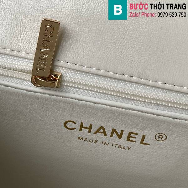 Túi xách Chanel siêu cấp da cừu màu trắng size 25cm