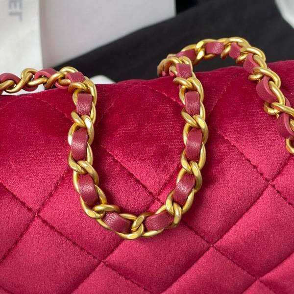 Túi đeo chéo Chanel cao cấp da cừu màu đỏ size 23cm 
