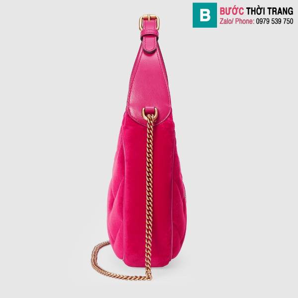 Túi xách Gucci Marmont siêu cấp nhung màu hồng size 21cm