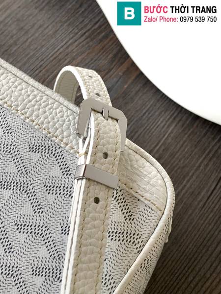Túi xách Goyard mini siêu cấp canvas màu trắng size 16cm