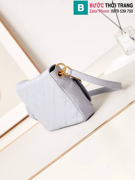 Túi xách Chanel hobo siêu cấp da cừu màu xanh size 24.5cm 