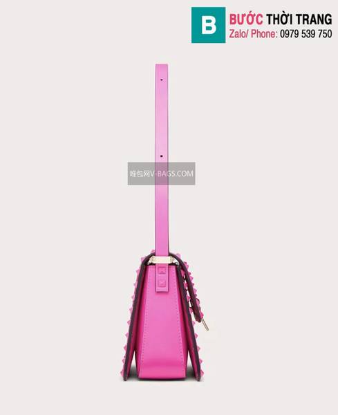 Túi xách Valentino Garavani Rockstud siêu cấp da bê màu hồng nhạt size 23cm