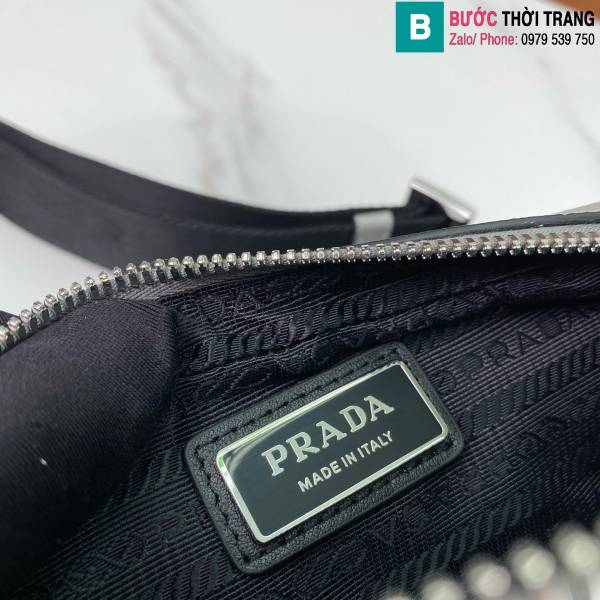 Túi đeo chéo Prada siêu cấp da bê màu xám size 20cm