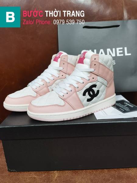 Giày thể thao Chanel Model Nike High-top cao cổ màu hồng