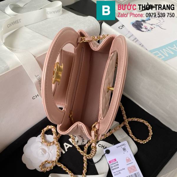Túi xách Chanel Mini Shopping Bag siêu cấp da cừu màu hồng nude size 19cm