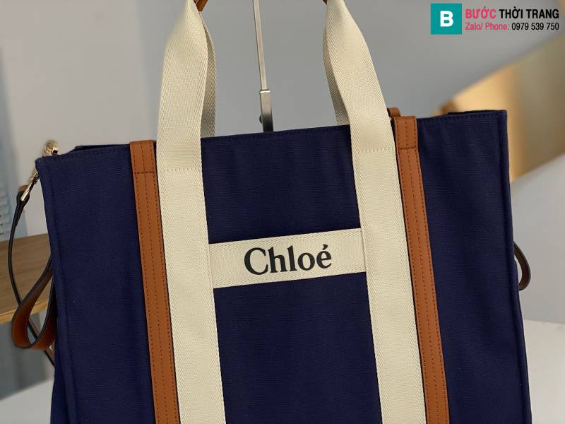 Túi xách Chloe  Kids siêu cấp canvas màu xanh size 40cm 