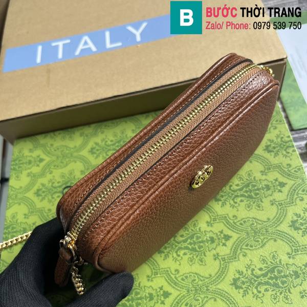 Túi xách Gucci Marmont siêu cấp da bê màu nâu size 18.5cm