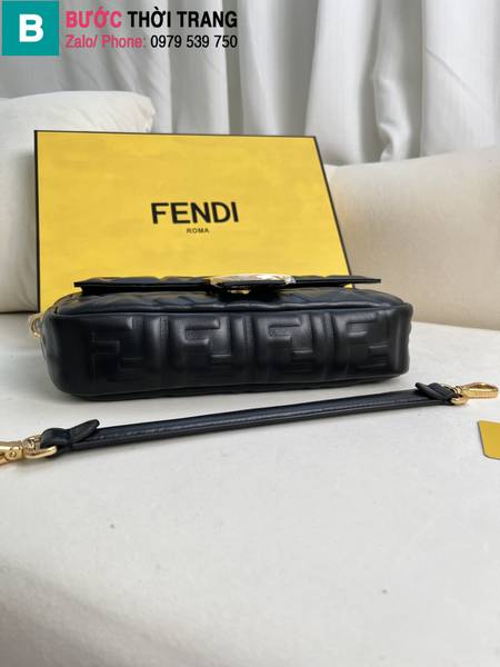 Túi xách Fendi Baguette siêu cấp da cừu màu đen size 27cm