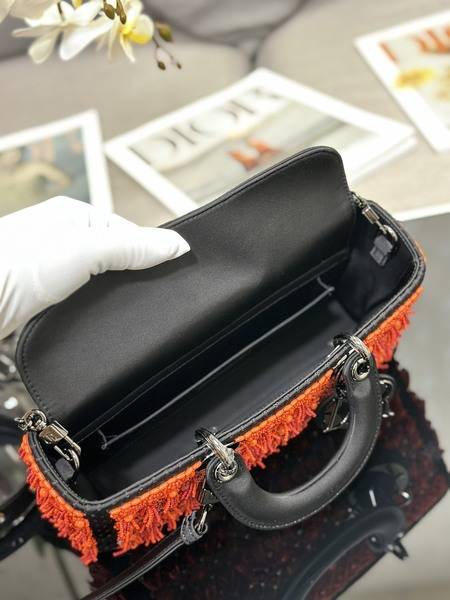 Túi xách Dior Lady D-Joy siêu cấp canvas màu cam size 26cm 