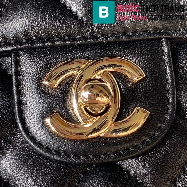 Túi xách Chanel mini cao cấp da cừu đen size 18cm