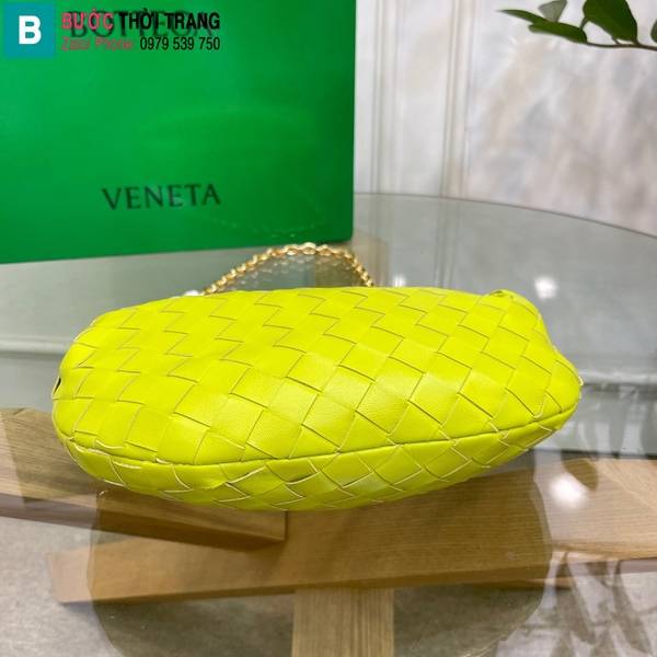 Túi xách Bottega Veneta Mini Jodie cao cấp da cừu màu vàng nhạt size 23cm