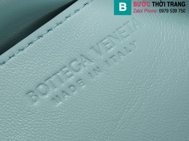 Túi xách Bottega Veneta Bowling siêu cấp da bò màu xanh size 20.5cm 